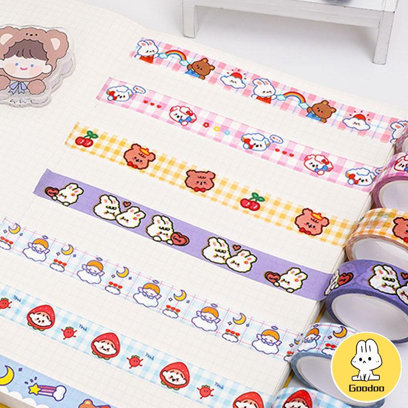 1 Pc Stiker tape Hewan Lucu Washi Tape Decor Masking Tape Untuk Dekorasi DIY Scrapbook / Jurnal -Doo