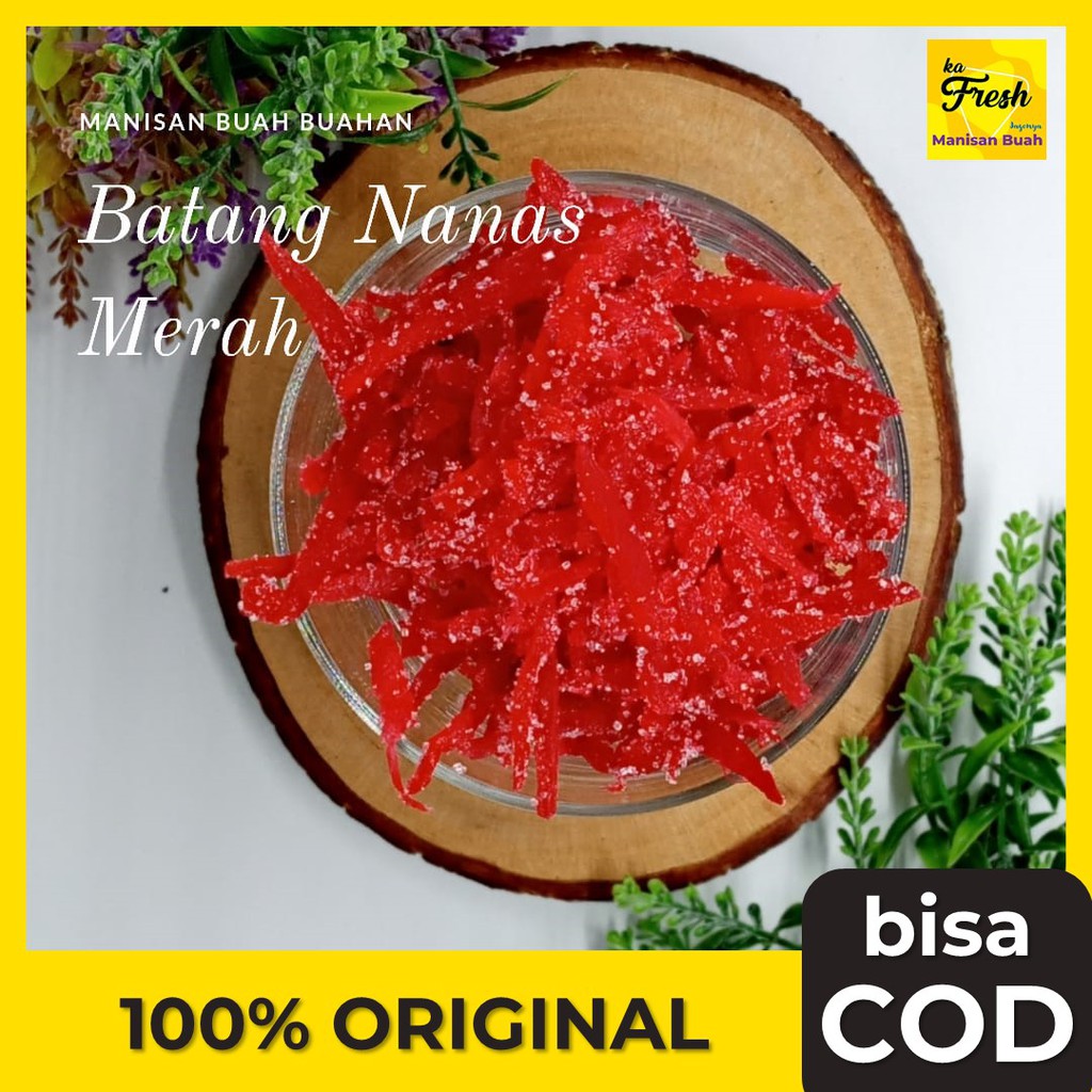 MANISAN BUAH KERING BATANG NANAS KHAS BOGOR ORIGINAL CAMILAN KILOAN MURAH SEHAT HIJAU MERAH