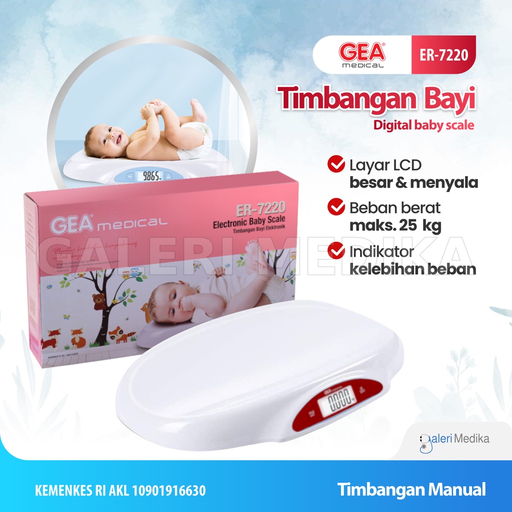 Timbangan Bayi Digital GEA ER7220 / ER-7220 / ER 7220 Ukur Hingga 25Kg