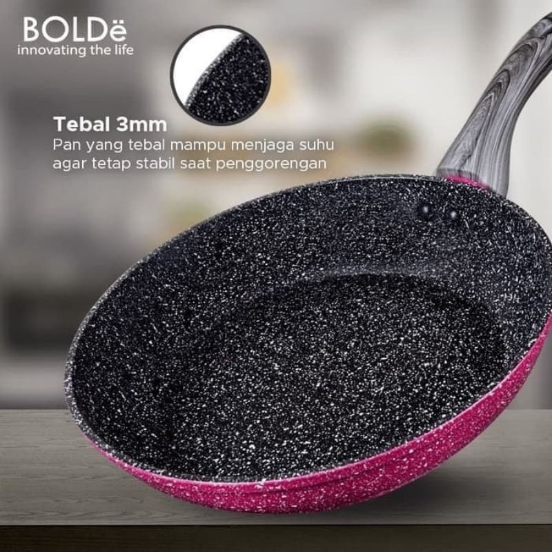 Bolde Super Pan Wok / Penggorengan 28cm Anti Lengket Granite Coating