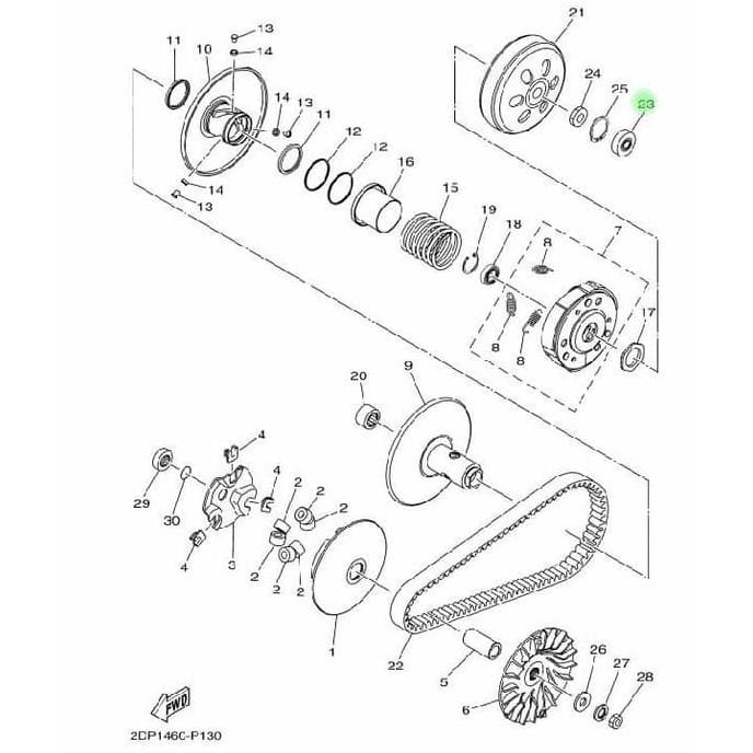 Bearing / Laher Bak Cvt Nmax Asli Original Yamaha
