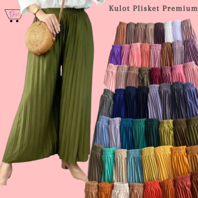 Kulot plisket / Kulot plisket premium / Highwaist Kulot Plisket / Kulot plisket premium jumbo m fit to xxl-5