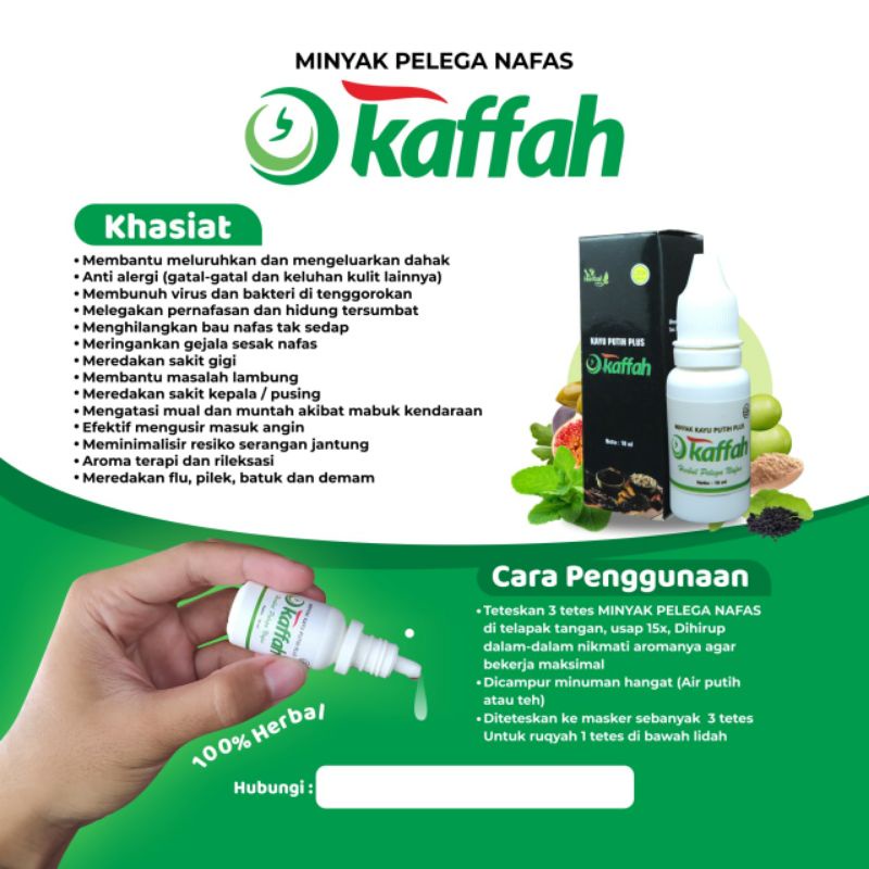 Minyak kayu putih plus kaffah pelega nafas tenggorokan