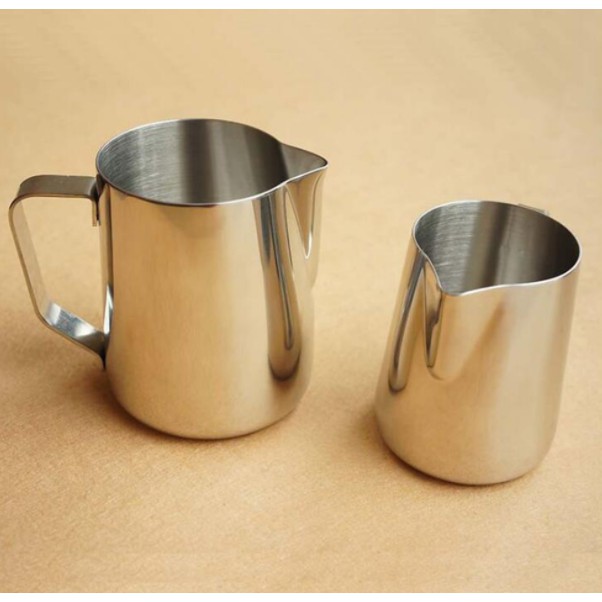 OneTwoCups Gelas Pitcher Kopi Espresso Latte Art Stainless Steel 150ml 350ml 600ml - J068 - Silver