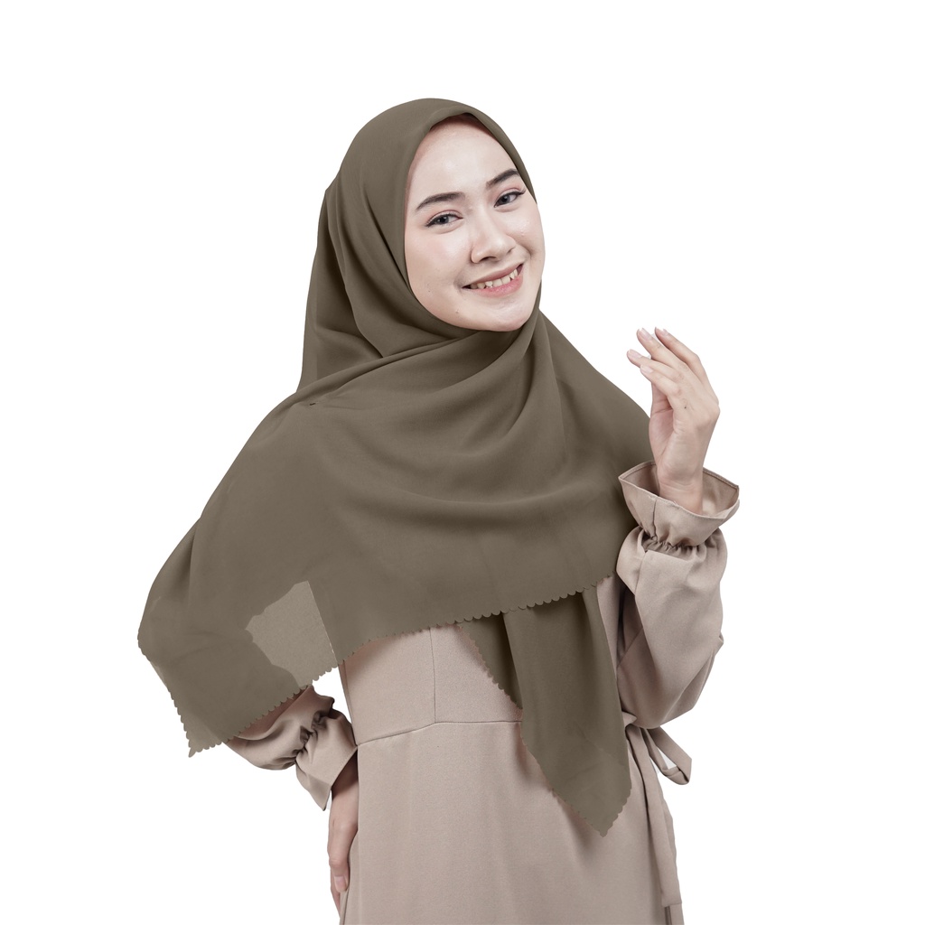 Hijab Segiempat Laser cut-Hazelnut