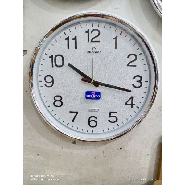 jam dinding mirado 8331 mesim Quartz 40cm silver