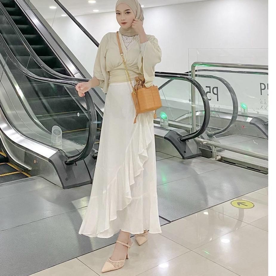 (TERPERCAYA) ROK LESLEY CRINKLE AIRFLOW WANITA TERBARU