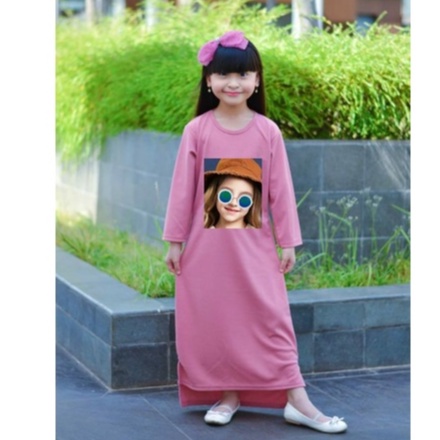 MOMOGI-MIDI DRESS ANAK PEREMPUAN MOTIF KARAKTER / LONG TUNIK ANAK (Usia 5th-10th)