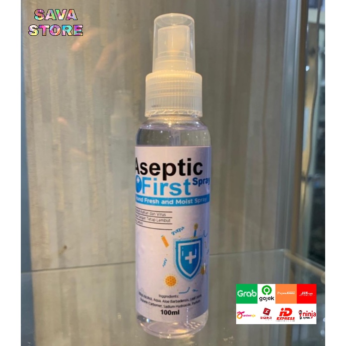 Hand Sanitizer Cair Spray ASEPTIC FIRST berizin BPOM HANDSANITIZER 100ml