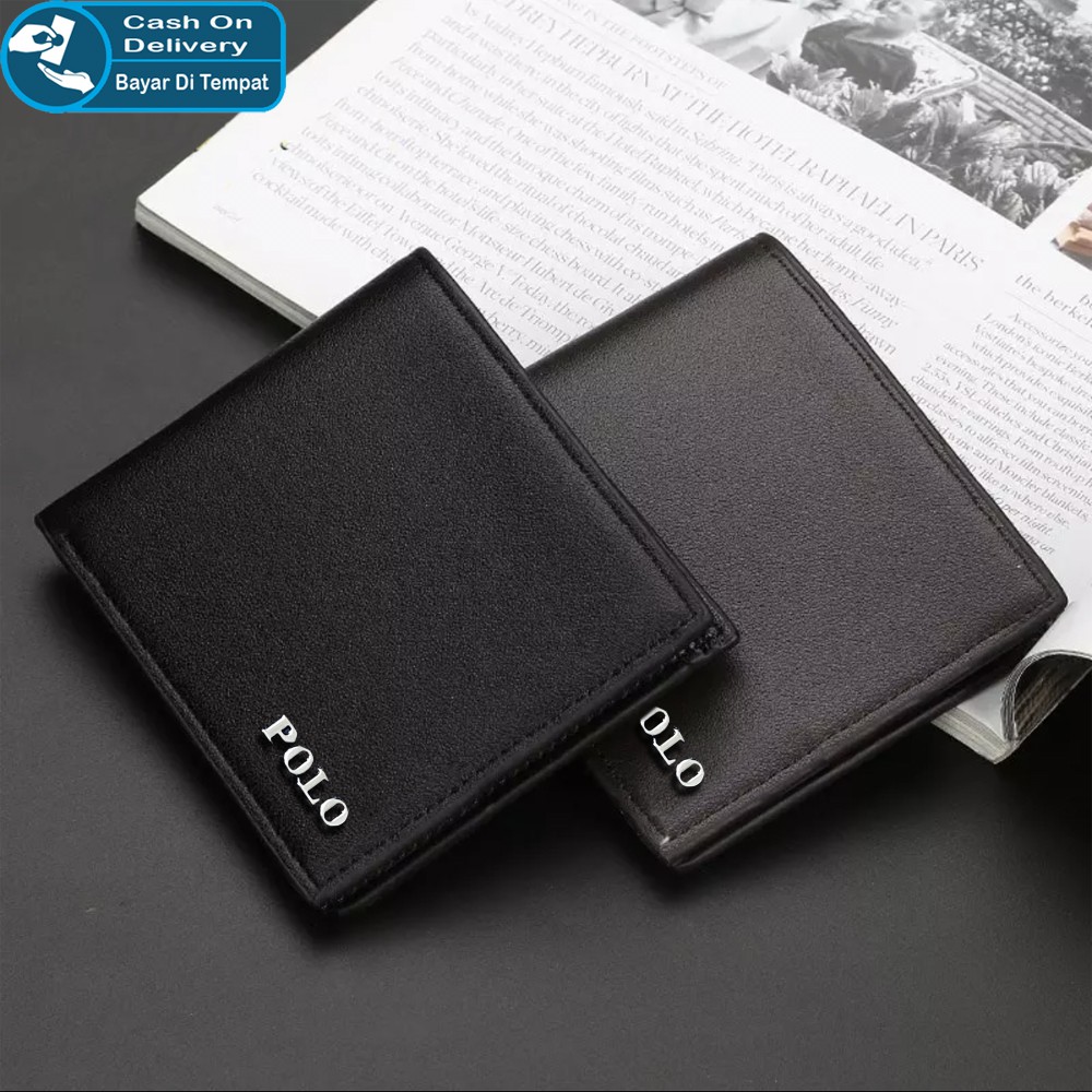 SHOPEE 9.9 SUPER SALE!! Dompet Pria Kulit Pendek P09 Men Wallet Dompet Bifold Lipat Dua + Free Box