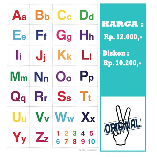 Poster Belajar Abjad Latin Anak Huruf Kapital Huruf Kecil Shopee