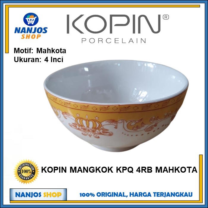 Kopin Mangkok Keramik Porcelain Bowl Mahkota Mewah Kpq 4rb 4 Inci