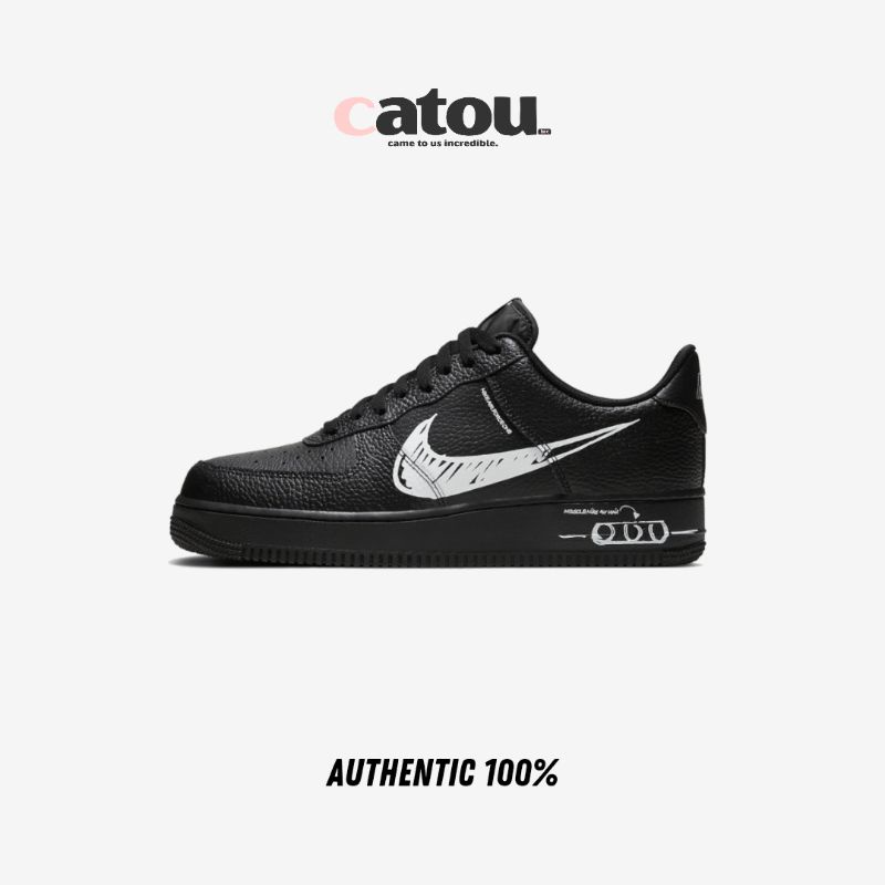Nike Air Force 1 Low LV8 Utility Sketch Black/White Original 100% BNIB [RESMI]