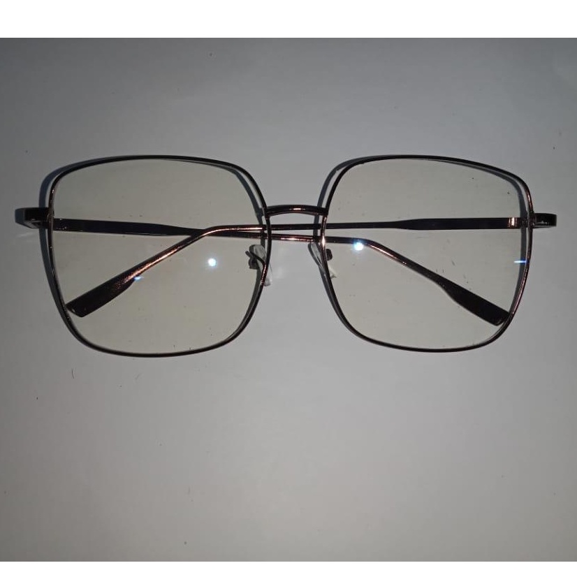 ❤️GTB❤️ R176 Kacamata Korean Design Square Besi Frame Eyeglasses kacamata Persegi retro Wanita/Pria-BRONZE