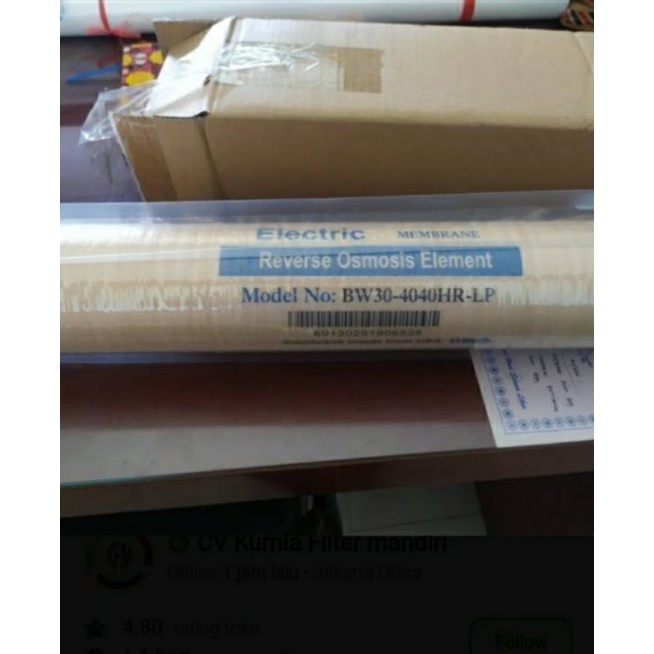 Membrane RO 2000Gpd Brackish water BW30-4040 HR-LP Aquatic