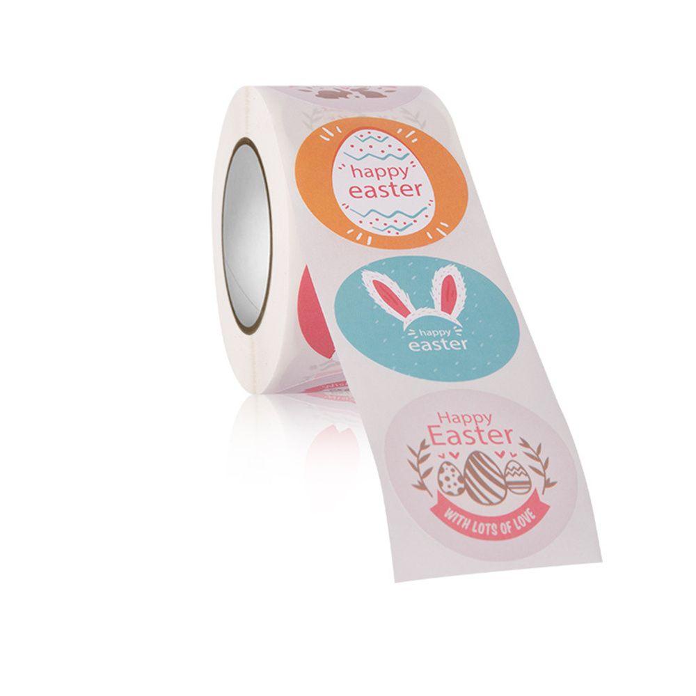 Nanas 500 Pcs/roll Paskah Stiker Kemasan Hadiah Dekorasi Pesta Kelinci Paskah Telur Bunny Self Adhesive Labels Stickers