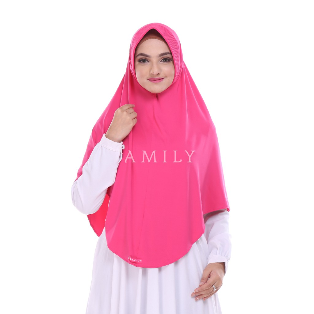 KERUDUNG INSTAN BERGO {OZZA} JILBAB SYARI ANTEM FASHION MUSLIM - [AMILY HIJAB] TERBARU BEST SELLER-Hot Pink