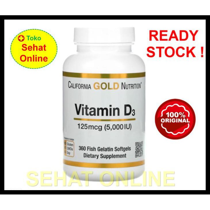 California Gold Nutrition Vitamin D3 5000 Iu Fish Gelatin Softgels - 360