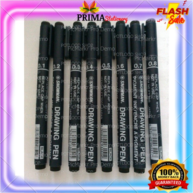 

Drawing Pen Snowman Pigment Ink 0.1 mm - 0.8 mm