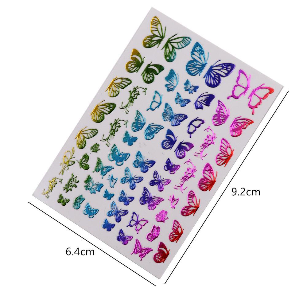 AUGUSTINA Agustina Butterfly Nail Art Sticker Acrylic Colorful Self Adhesive Luminous Stiker Kuku