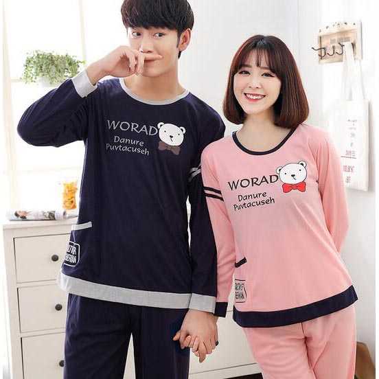 Piyama Cute Bear Couple Pria