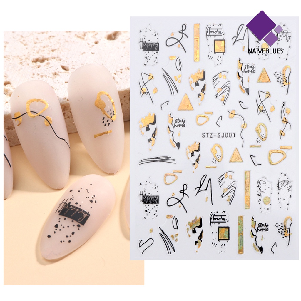 Naiveblue &gt; 2Pcs / Set Stiker Decal Motif Bunga Mawar Untuk Dekorasi Nail Art / Manicure DIY