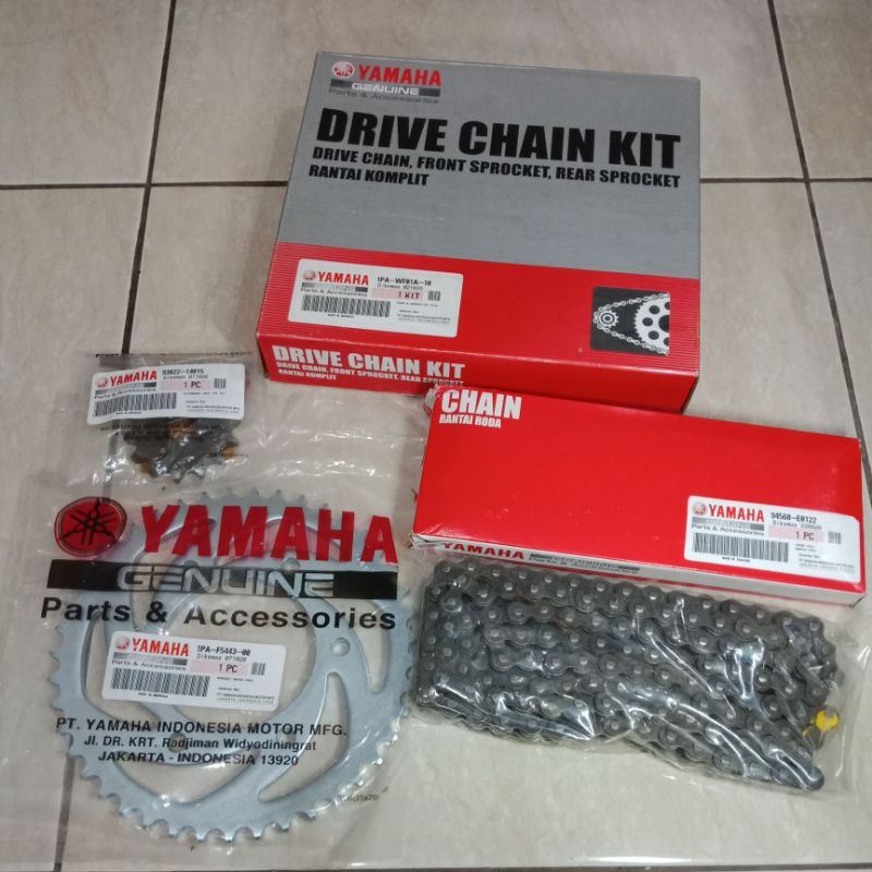 GEAR GIR RANTAI SET ASSY 1PA VIXION NEW NVL 2013-2014 ORIGINAL ORI ASLI YAMAHA YGP 1PA-WF01A-10