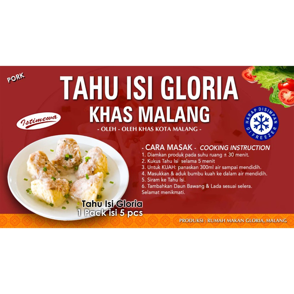 

Toping Tahu Isi Pork Gloria (Non halal)