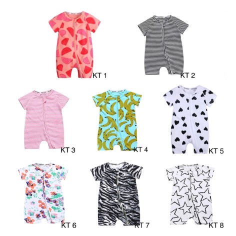 (Kiddiwear) kt1-8 Jumper Bayi ZippySuit Pendek Premium Kids Tales