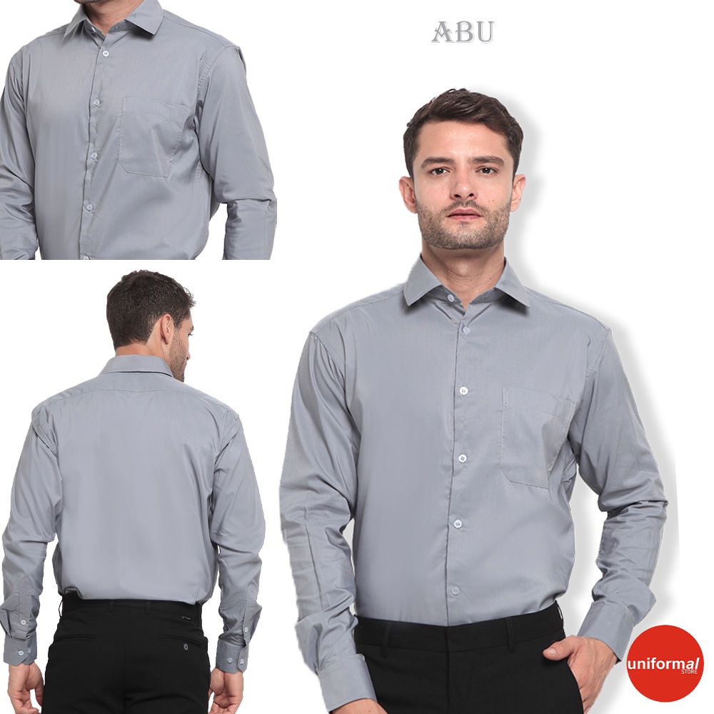 Kemeja Pria Lengan Panjang Casual Polos Dewasa, Atasan kerja Kantor Kantoran Cowok Hem Baju Warna Putih Hitam Abu M L XL Cardinal Executive Jerry Moss Alexis Alisan Casual Terlaris Terbaru