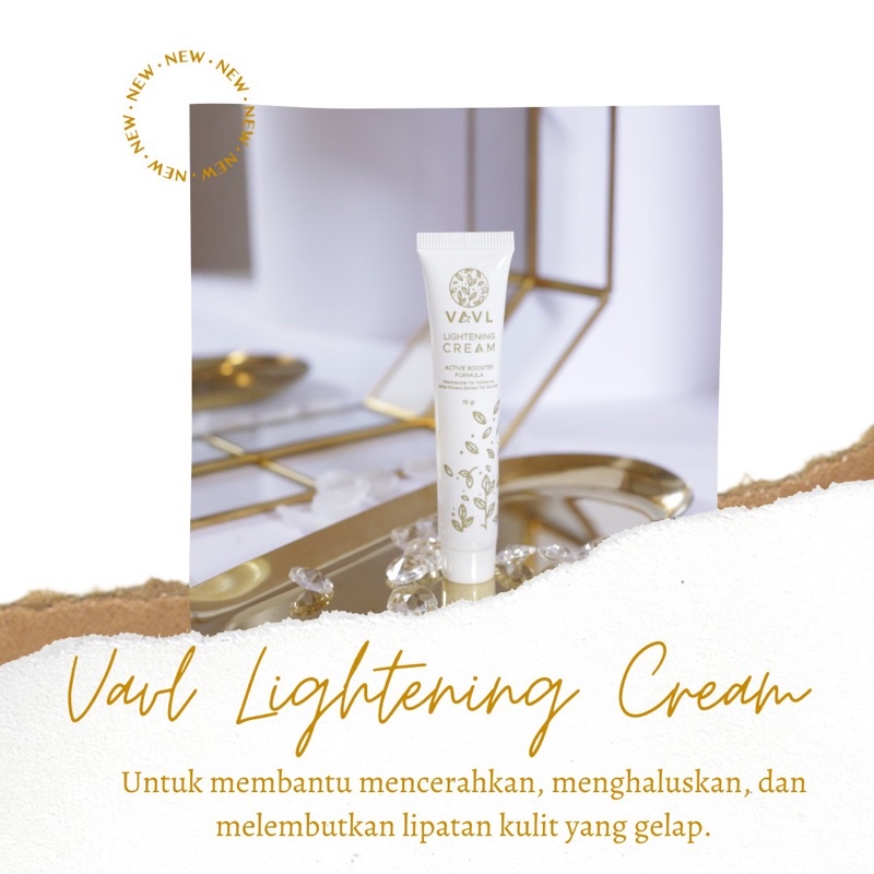 VAVL BEAUTE Lightening Cream 15gr BPOM - Krim Ketiak, Krim lipatan hitam, Krim Pencerah Ketiak