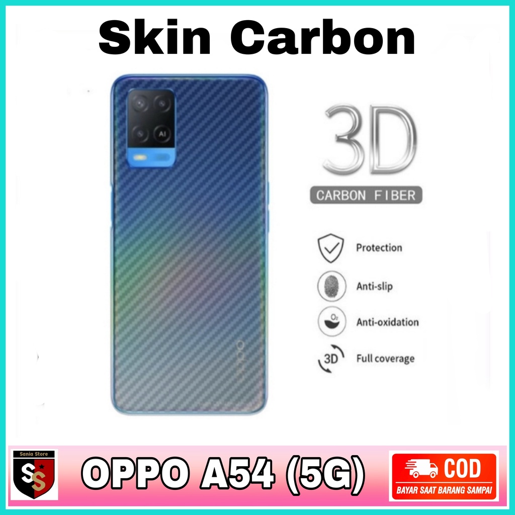 Garskin OPPO A54 (4G) 2021 Back Screen Protector Skin Carbon OPPO A54