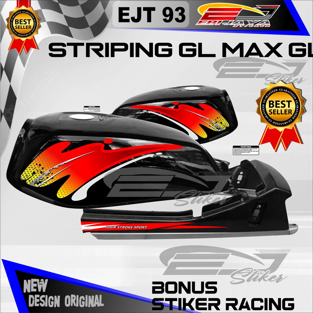 STIKER CUSTOM NEW HONDA GL HOLOGRAM / STRIPING DECALL NEW GL / STRIPING MOTOR HONDA ( EJT 93 )