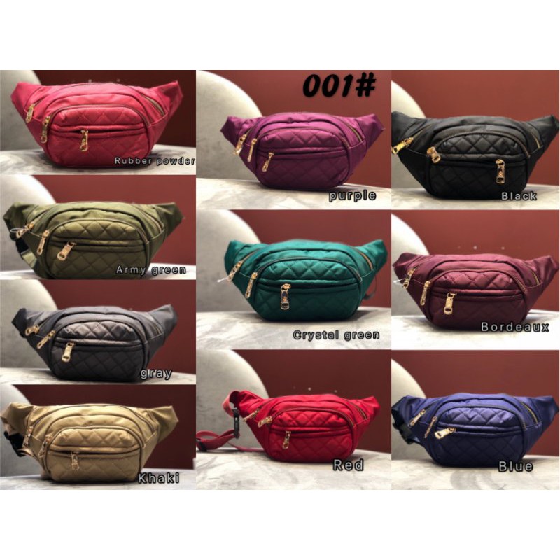 Tas Wanita Import Pinggang Selempang Waistbag Waist Bag BOBO Mini BB001 001 Bordir Bahan Parasut Kua