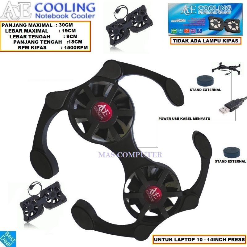 Cooling pad Kepiting Collingpad Portable Kipas Pendingin Laptop