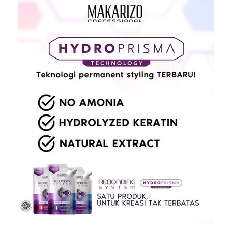 Makarizo Profesissional Rebonding System Hydroprisma Step 1 dan Step 2 500ml