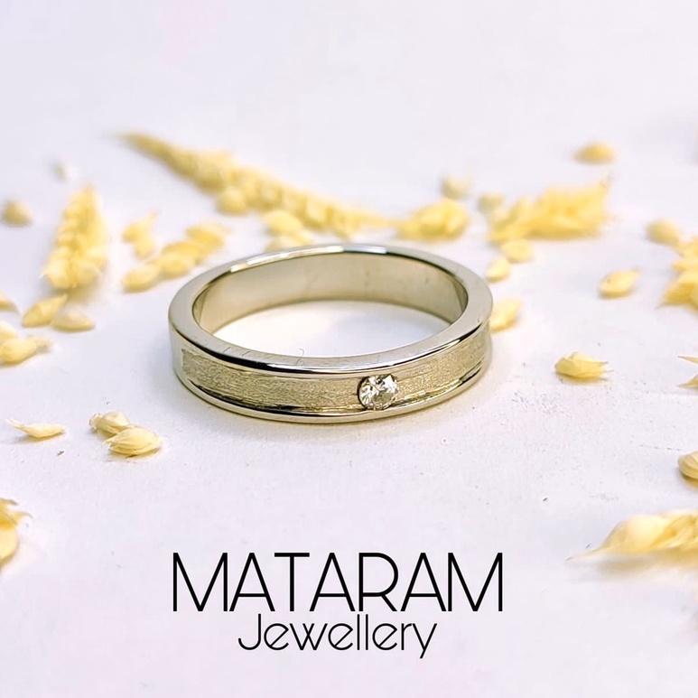 Cincin Kawin Waropen Palladium Kadar 50% - Bebas Request Model Cincin Custom By Mataram Jewellery