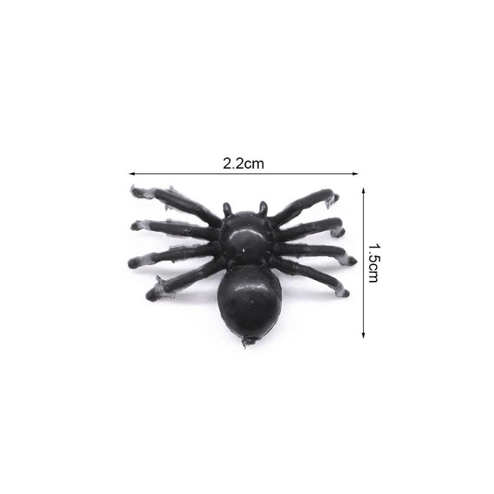 Needway Horror Black Spider 50 Pcs Plastik Hitam Mainan Rumit Laba-Laba Palsu Web Bar Pesta Halloween Decoratio Bercanda Mainan Halloween Prank Props