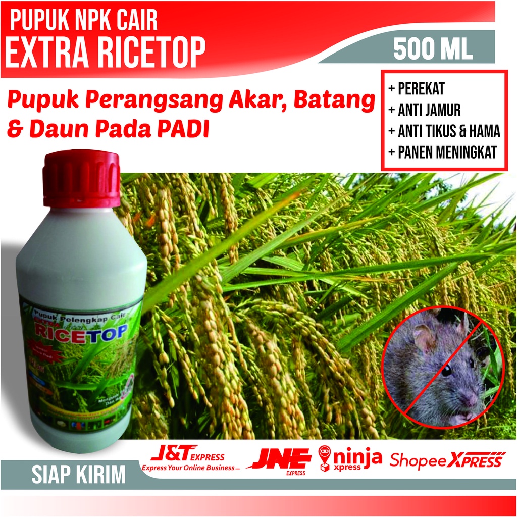 (PUPUK PADI) PUPUK PENAMBAH BOBOT PADA PADI EXTRA GREEN RICE JADI TOP 500 ML Pupuk Pelebat Padi Sawa