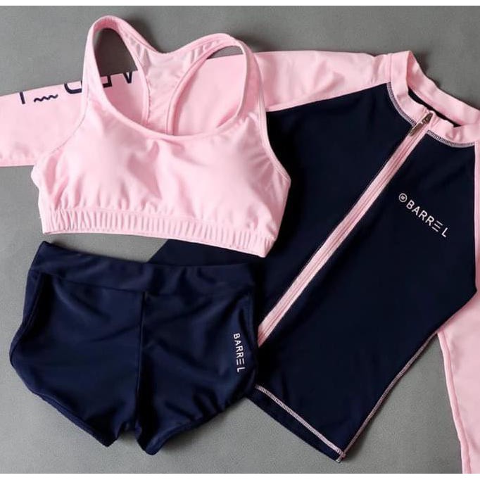 Baju Renang Korea Bikini Set Rere Barrel Swimwear Bralette Murah Bra
