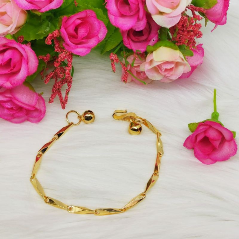 Fourfashion Gelang Biji Padi Kecil Lapis Emas 24k Tebal