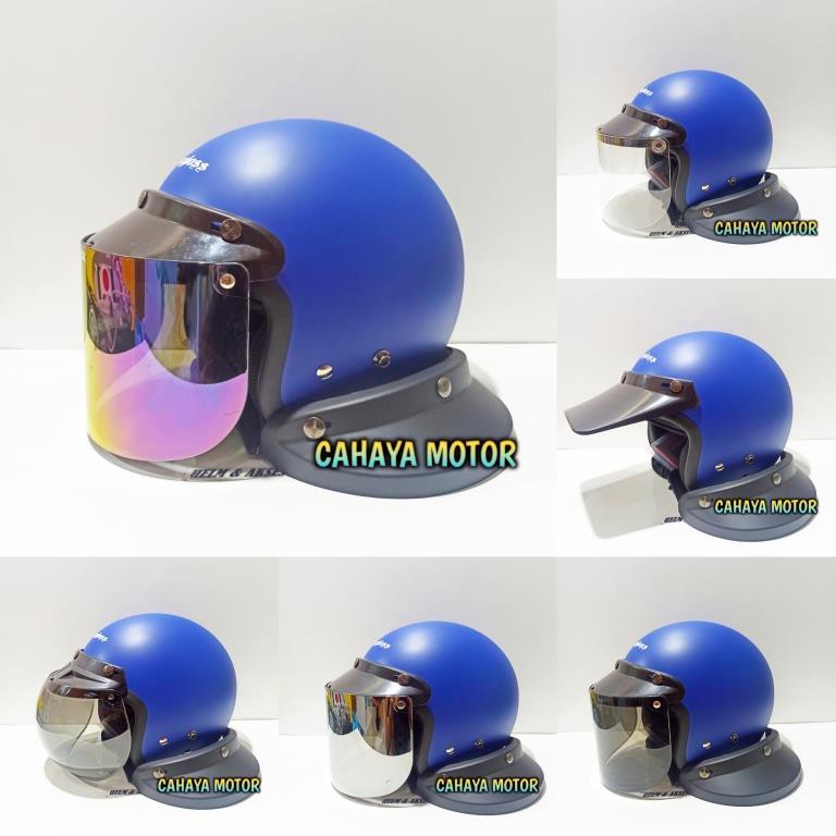 PROMO PAKET HELM CARGLOSS BIRU DOFF