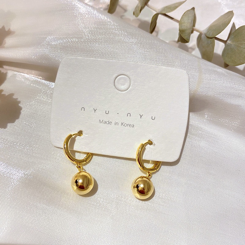 Anting Vintage Golden bead Untuk Wanita Aksesoris Telinga Korea