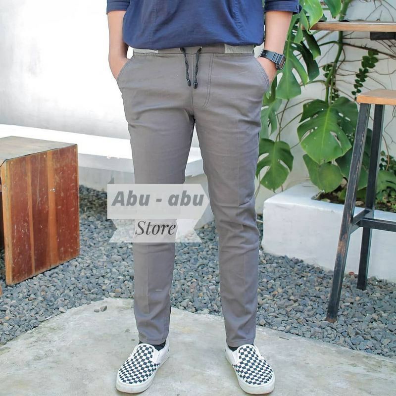 CELANA CHINO PANJANG PRIA PINGGANG KARET PREMIUM DISTRO