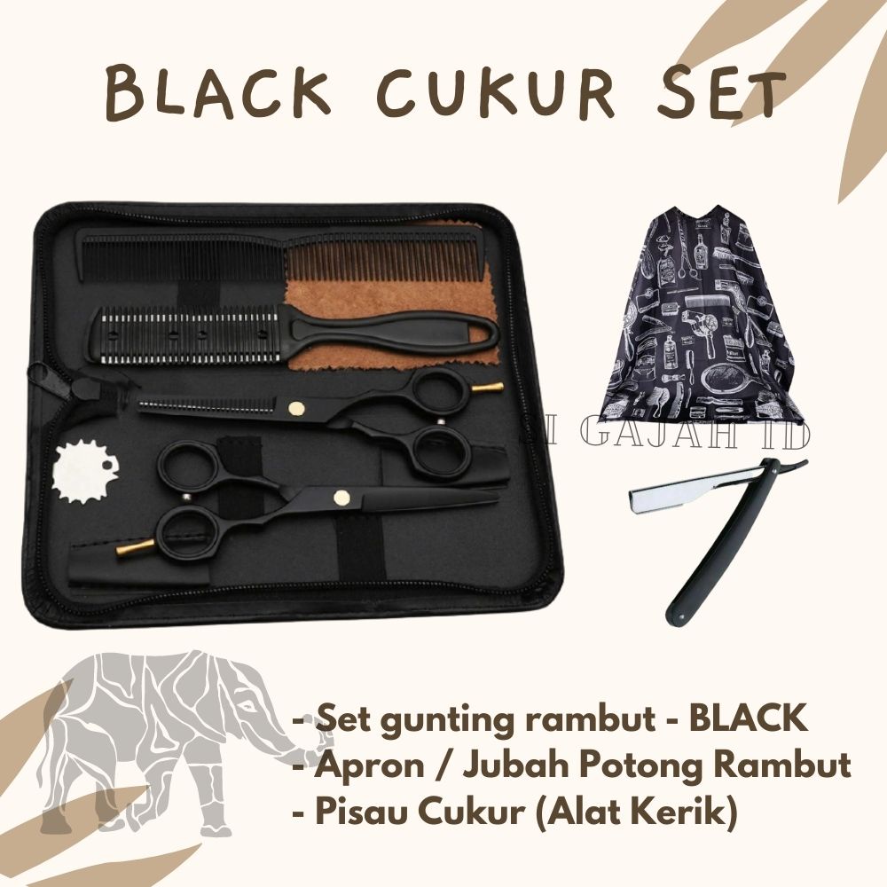 Set Alat Gunting Potong Rambut Premium Salon Barbershop Profesional Cukur Pangkas Sasak