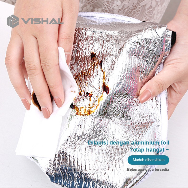 VISHAL Lunch Cooler Bag Tas Bekal KarakterSalur Makanan Aluminium Kotak Makan Import / VS-6