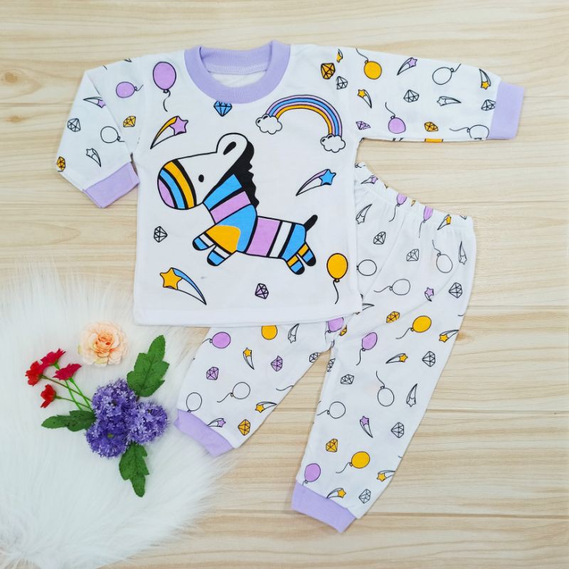 [Ss-8055] Pakaian Bayi 0-12bulan, Baju Tidur Bayi, Setelan Anak Lengan Panjang, Piyama Bayi