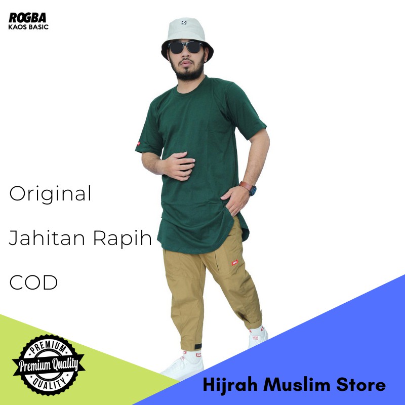 Kaos Kurta Basic Pakistan Polos Longline Lengan Pendek S M L XL XXL Big Size Jumbo By ROSAL BISA COD