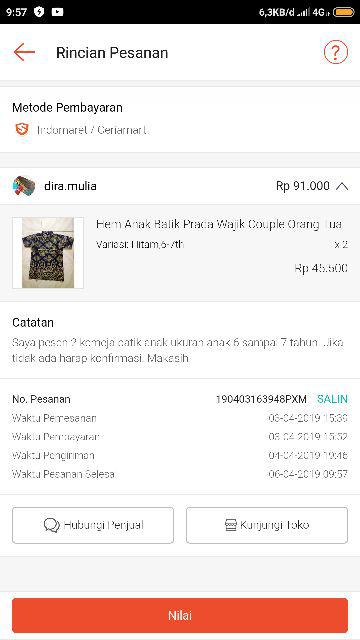 Hem Anak Batik Prada Wajik Couple Orang Tua