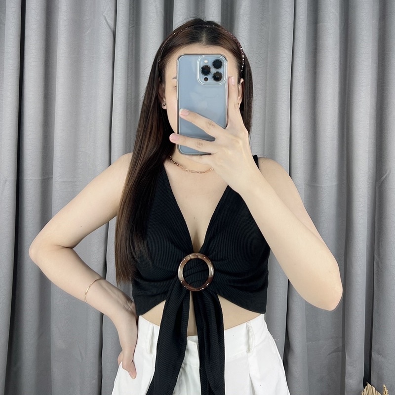 Crop top Bow ring | Atasan crop seksi | Sexy top